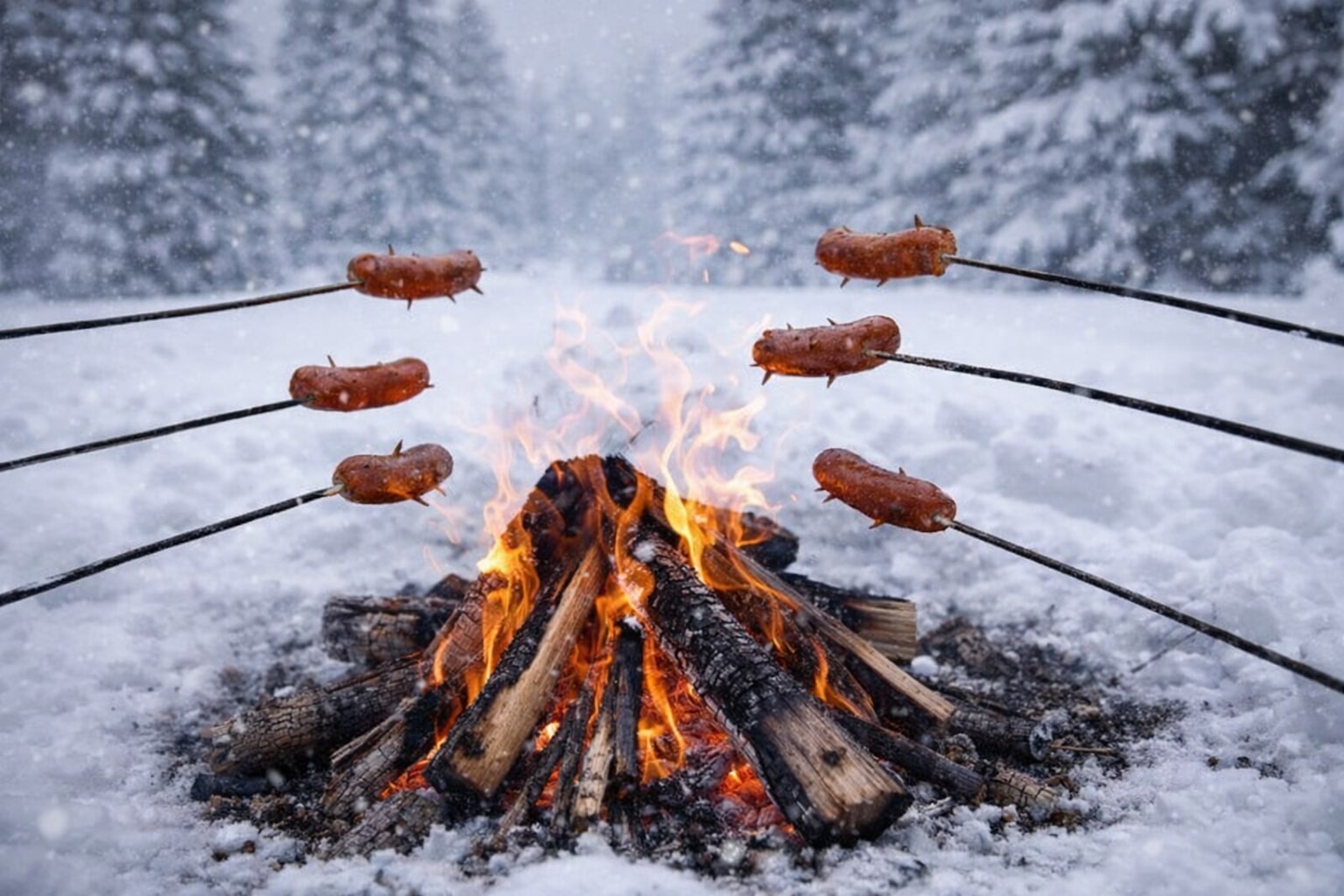 obrazek do 🔥 Ognisko z pieczoną kiełbaską Wieczór pełen aromatów